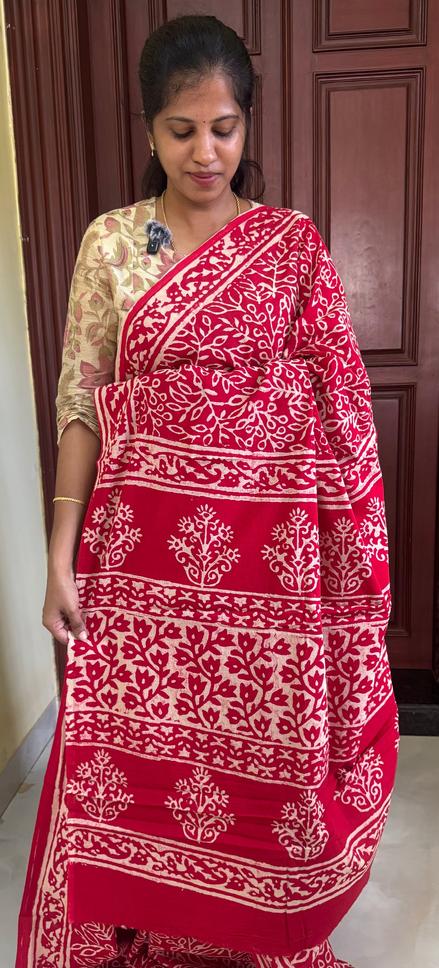 Handblock Print MulMul Cotton Sarees | DSAN002