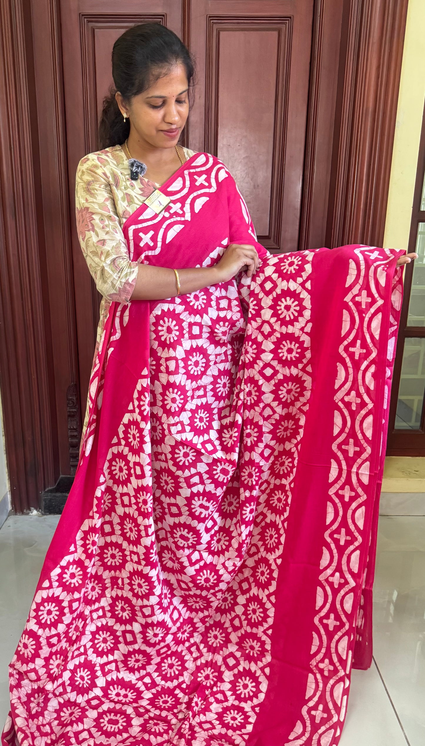 Handblock Print MulMul Cotton Sarees | DSAN002