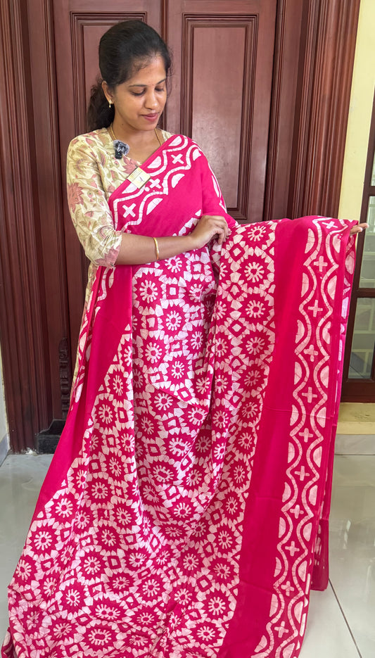 Handblock Print MulMul Cotton Sarees | DSAN002