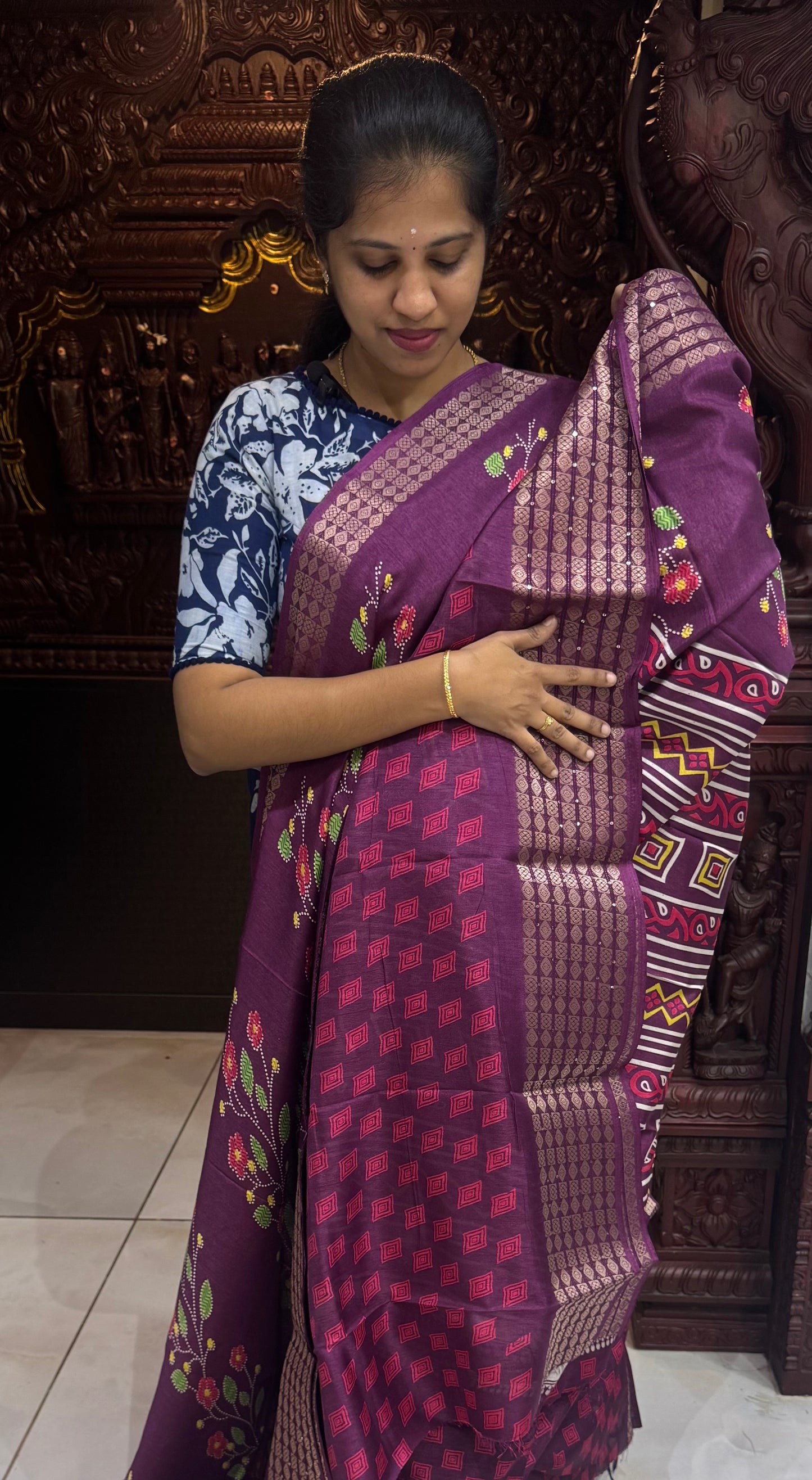 Semi Dola Silk Sarees with Sequins Border | DSM023