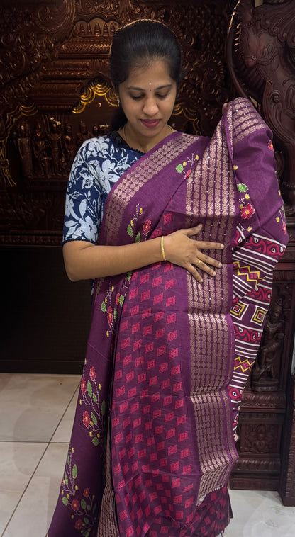 Semi Dola Silk Sarees with Sequins Border | DSM023