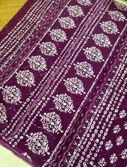 Handblock Print MulMul Cotton Sarees | DSAN001