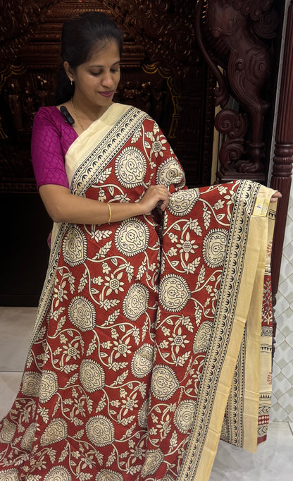 Handblock Print MulMul Cotton Sarees | DSAN001