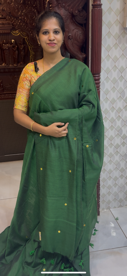 Khadi Cotton Sarees 1365 Mirror Work | DSAD006