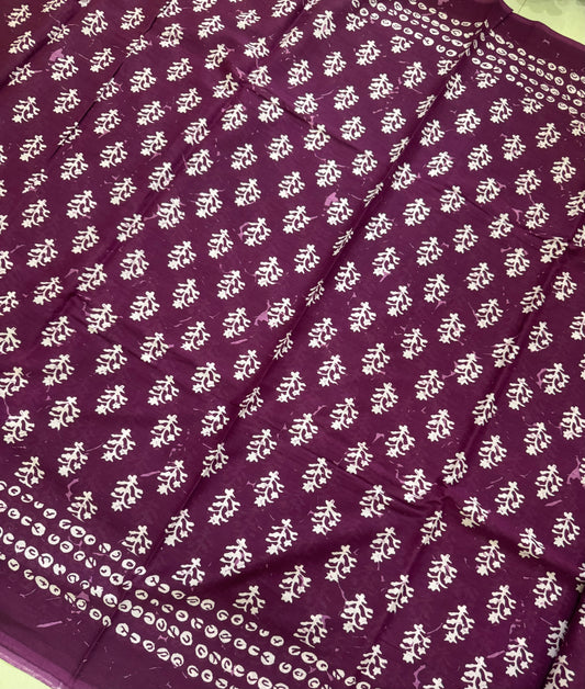 Handblock Print MulMul Cotton Sarees | DSAN001