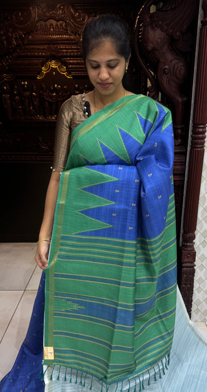 Art Tussar Silk Sarees With Temple Border | DSM120