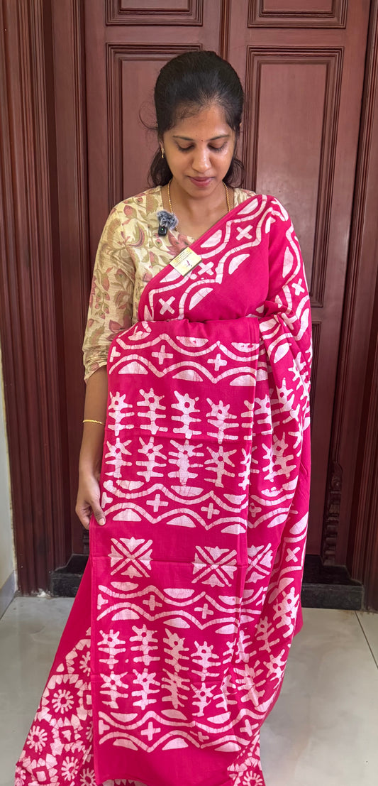 Handblock Print MulMul Cotton Sarees | DSAN002