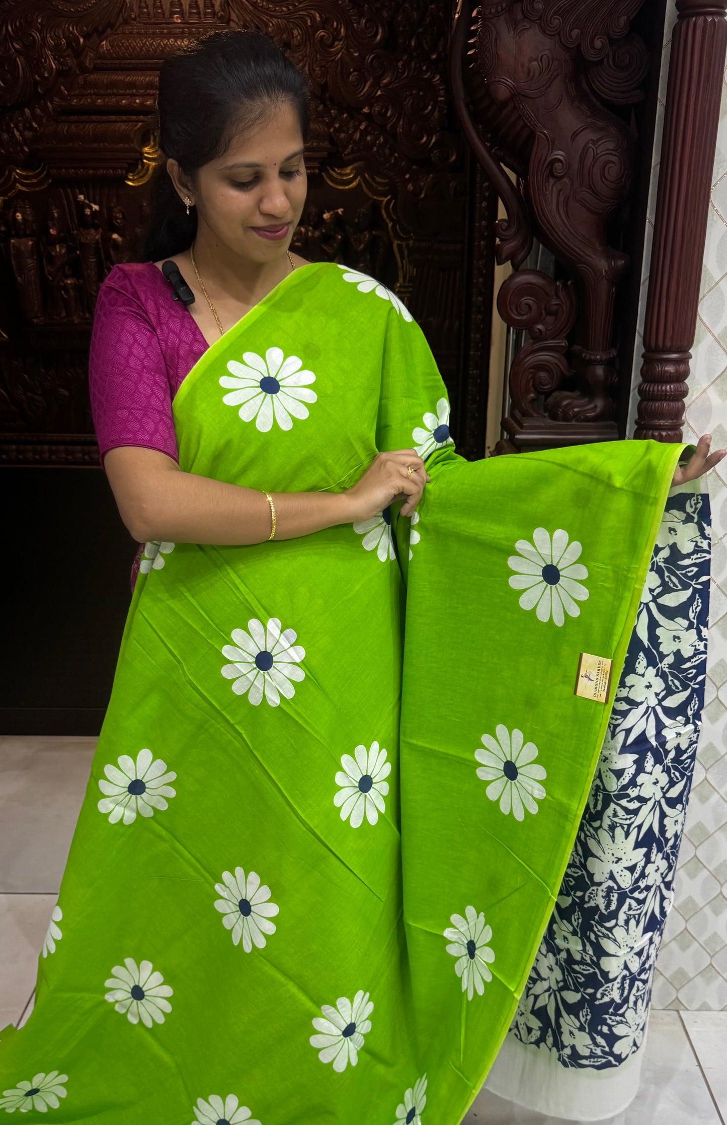 Handblock Print MulMul Cotton Sarees | DSAN001