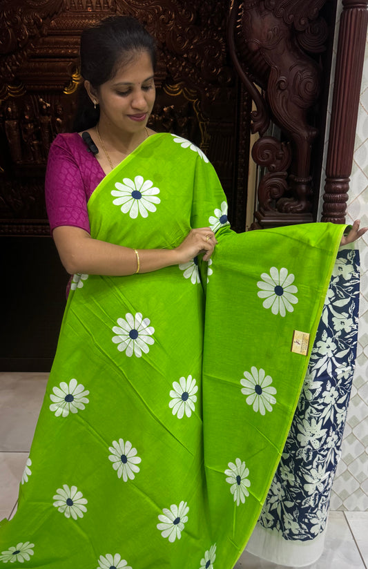 Handblock Print MulMul Cotton Sarees | DSAN001