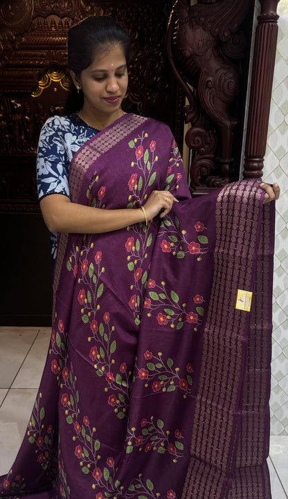 Semi Dola Silk Sarees with Sequins Border | DSM023