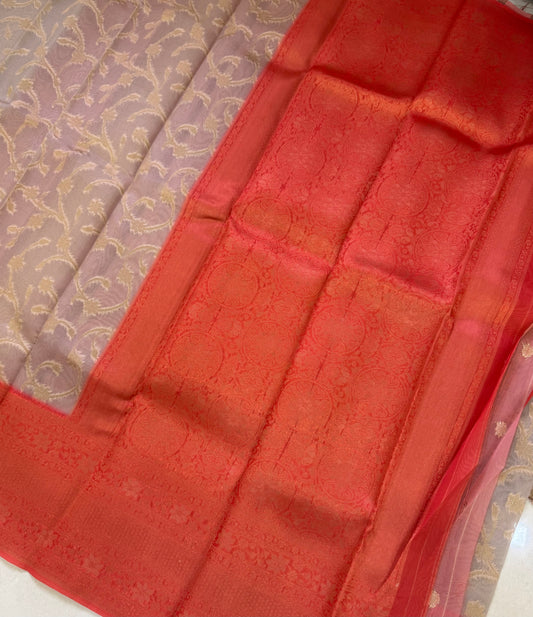 3d Banaras Organza Silk Sarees | DSM001