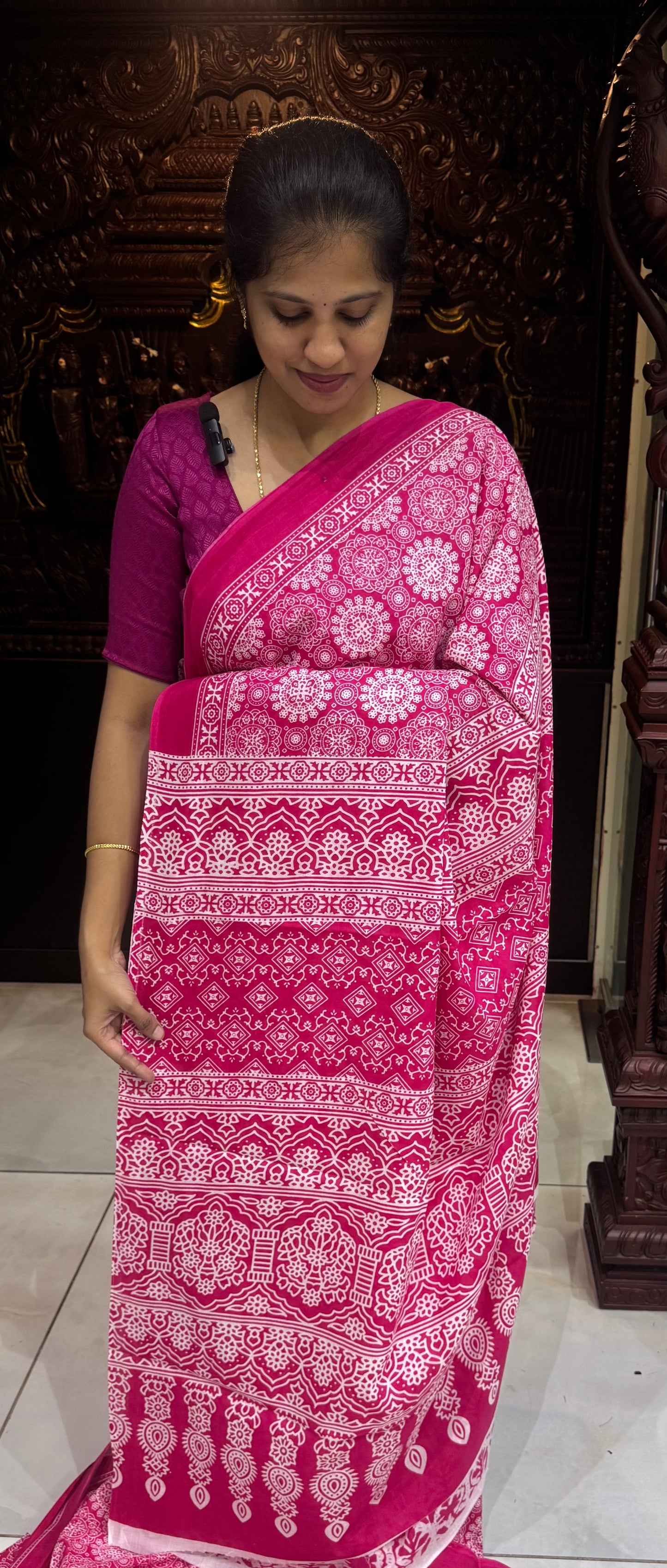 Handblock Print MulMul Cotton Sarees | DSAN001