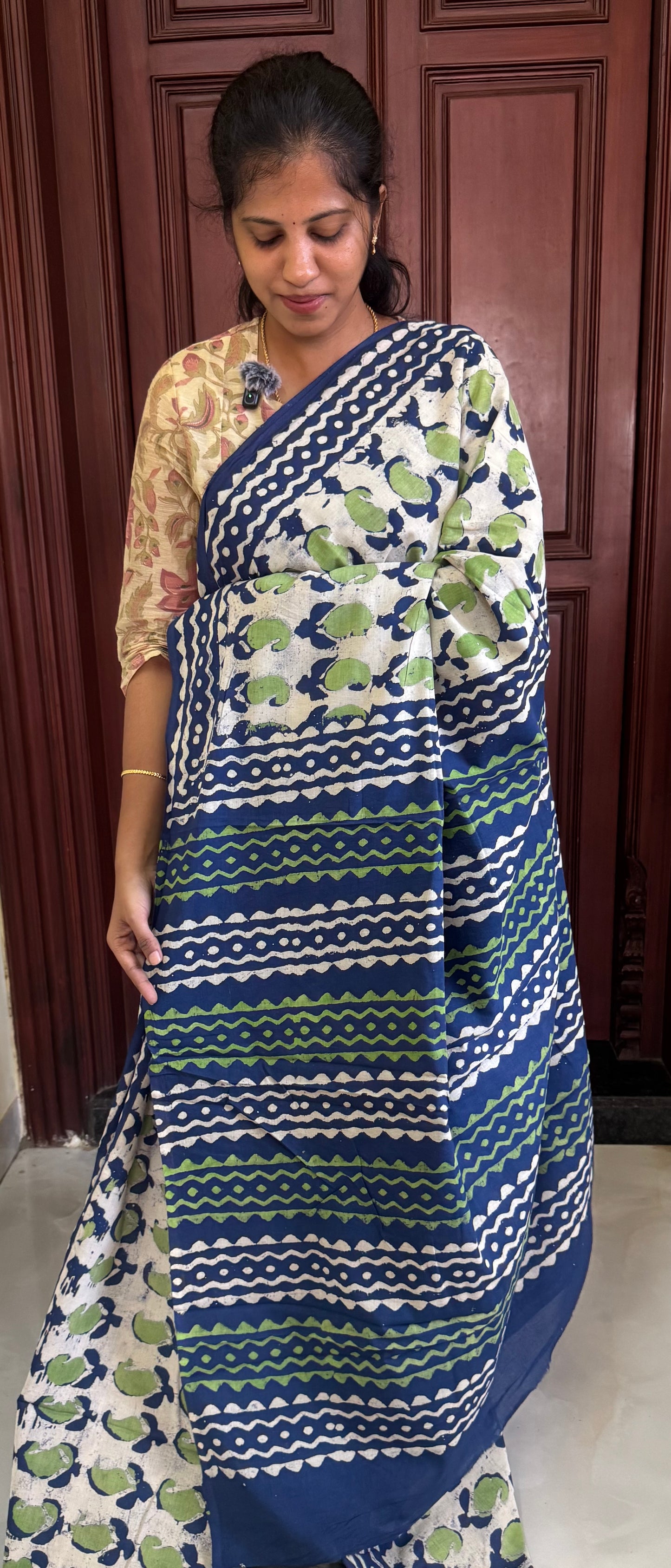 Handblock Print MulMul Cotton Sarees | DSAN002