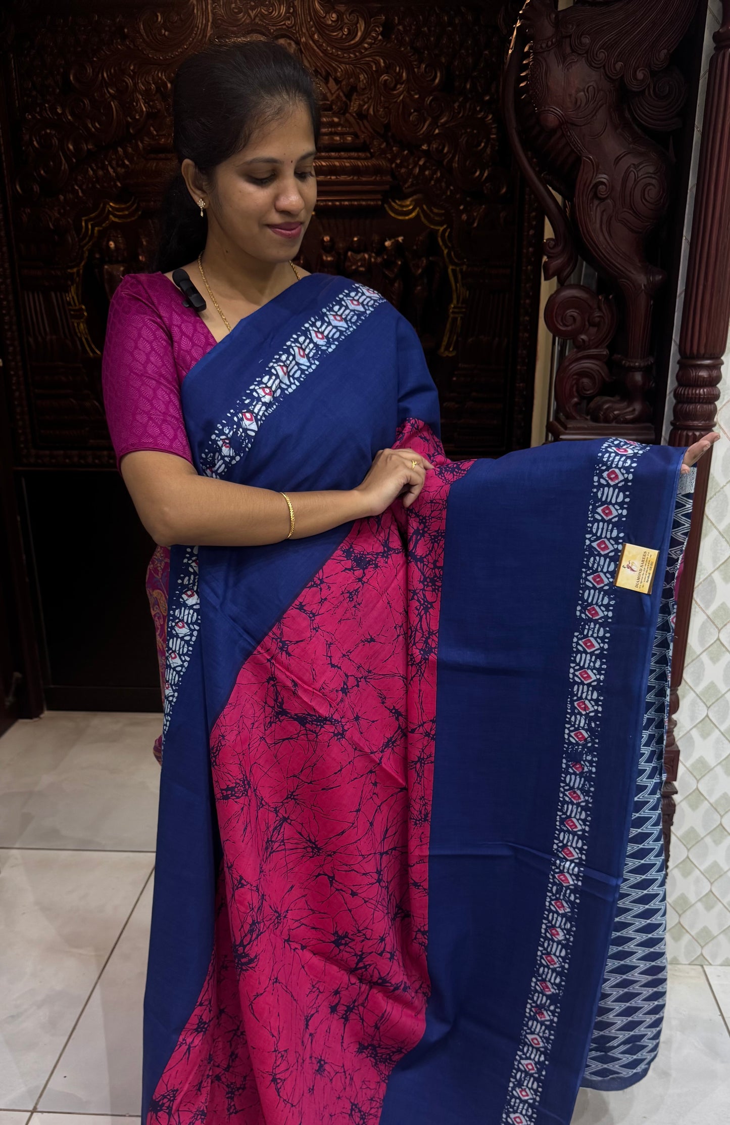 Handblock Print MulMul Cotton Sarees | DSAN001