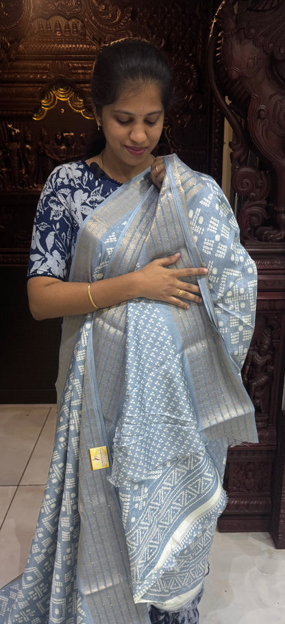 Semi Dola Silk Sarees with Sequins Border | DSM023