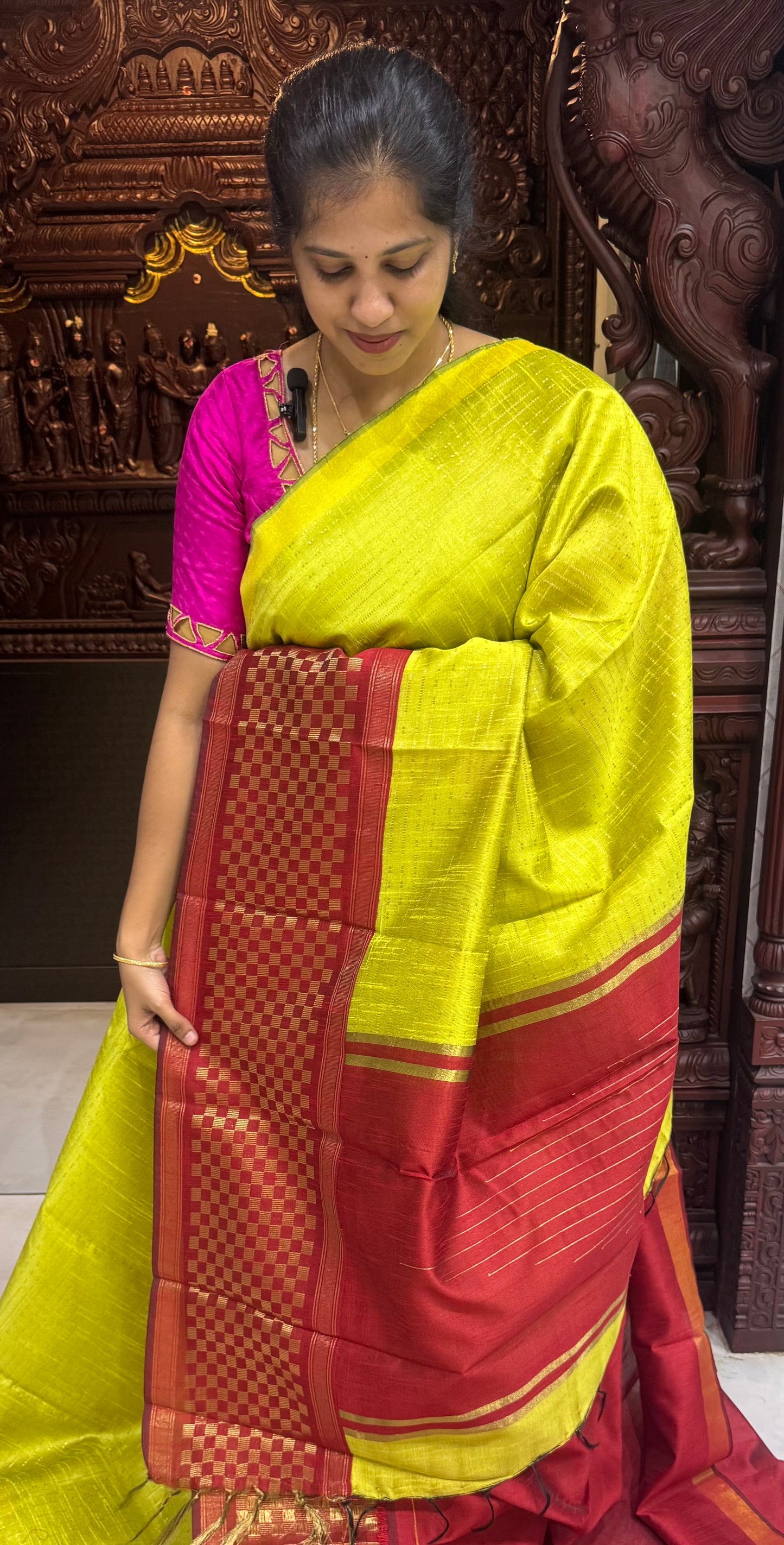 Semi Raw Silk Sarees with Checks Border 1905| DSAD029
