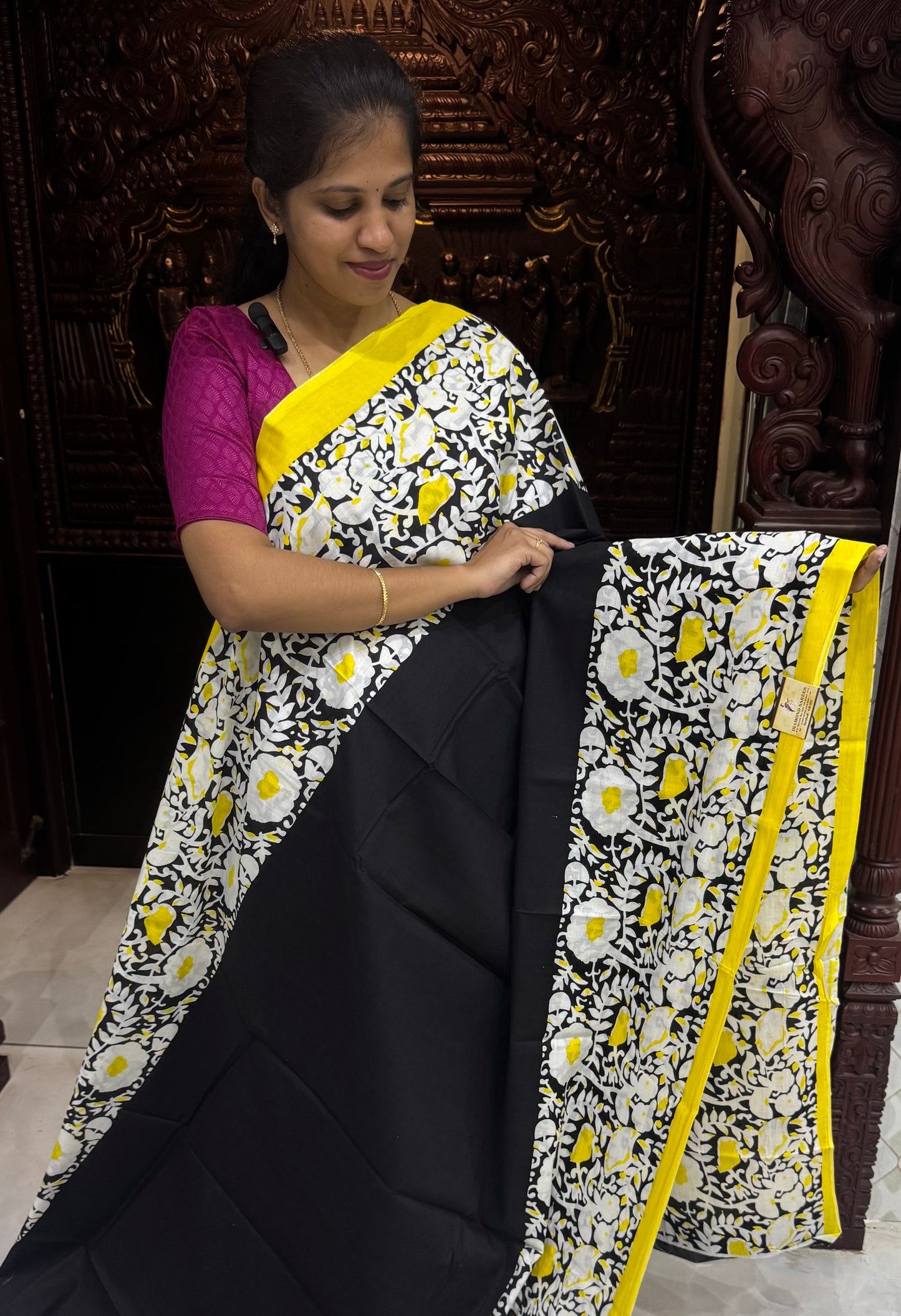 Handblock Print MulMul Cotton Sarees | DSAN001