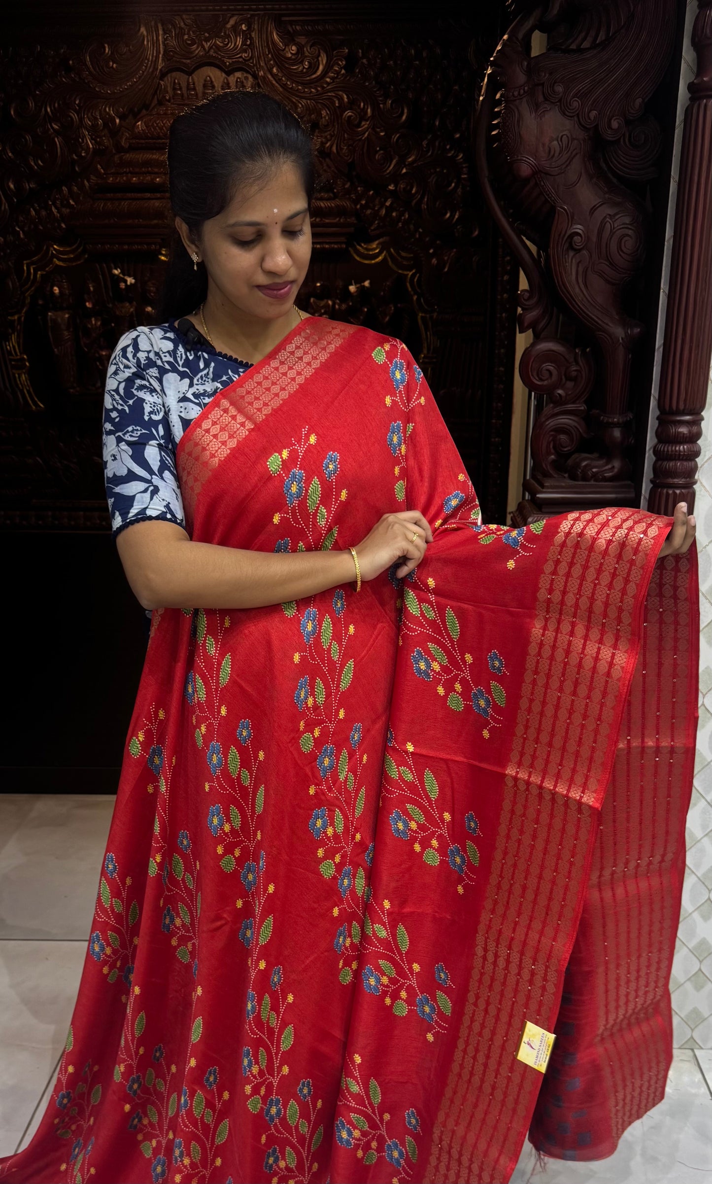 Semi Dola Silk Sarees with Sequins Border | DSM023