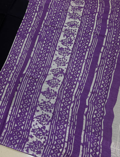 Handblock Print MulMul Cotton Sarees | DSAD012