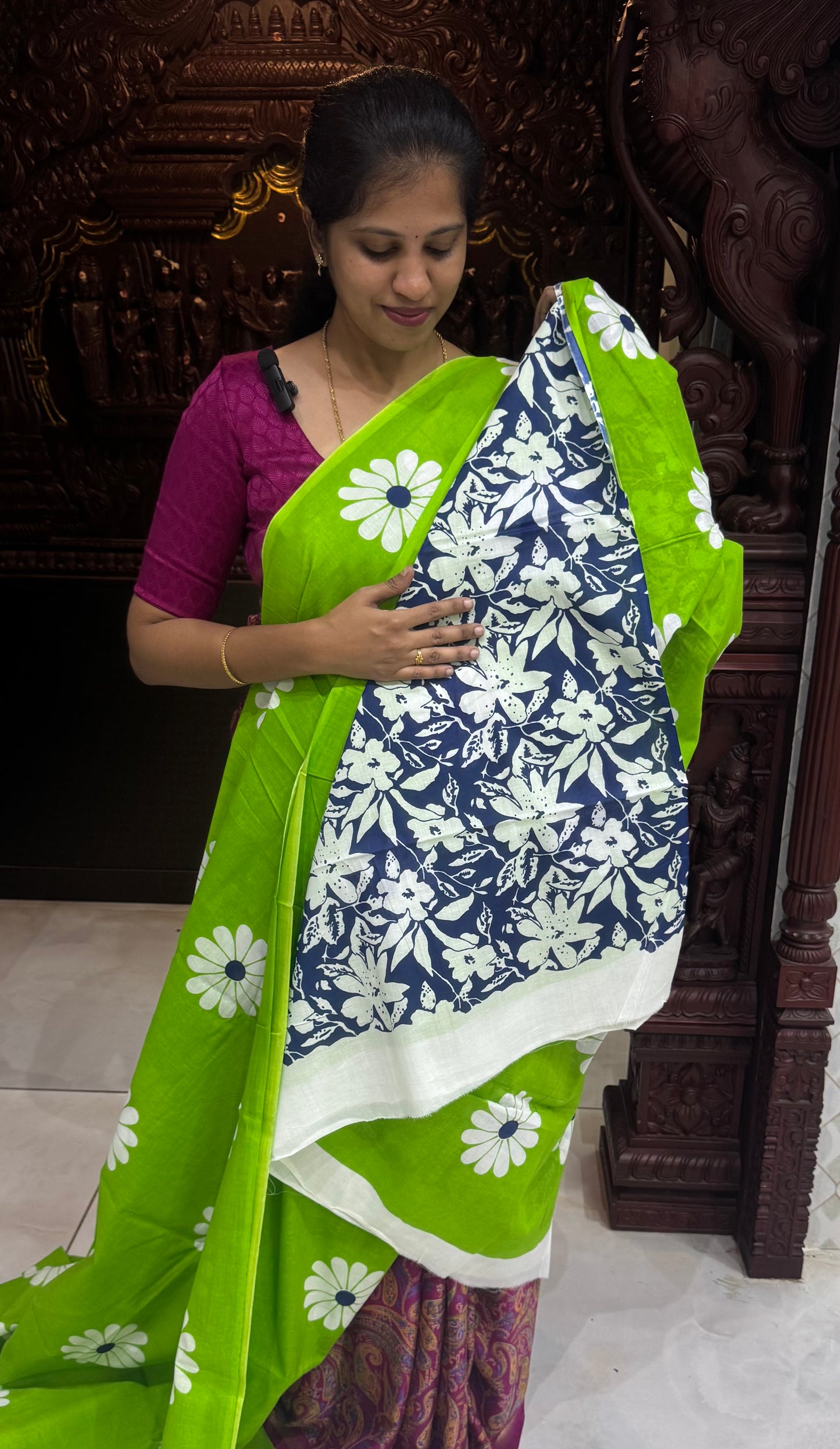 Handblock Print MulMul Cotton Sarees | DSAN001
