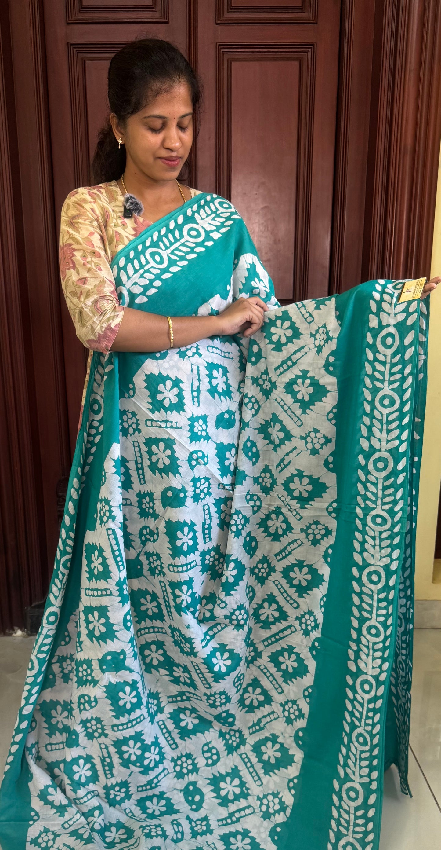 Handblock Print MulMul Cotton Sarees | DSAN002