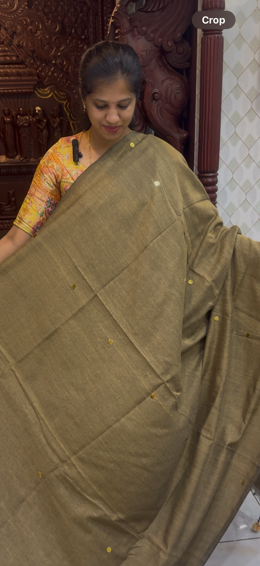 Khadi Cotton Sarees 1365 Mirror Work| DSAD006