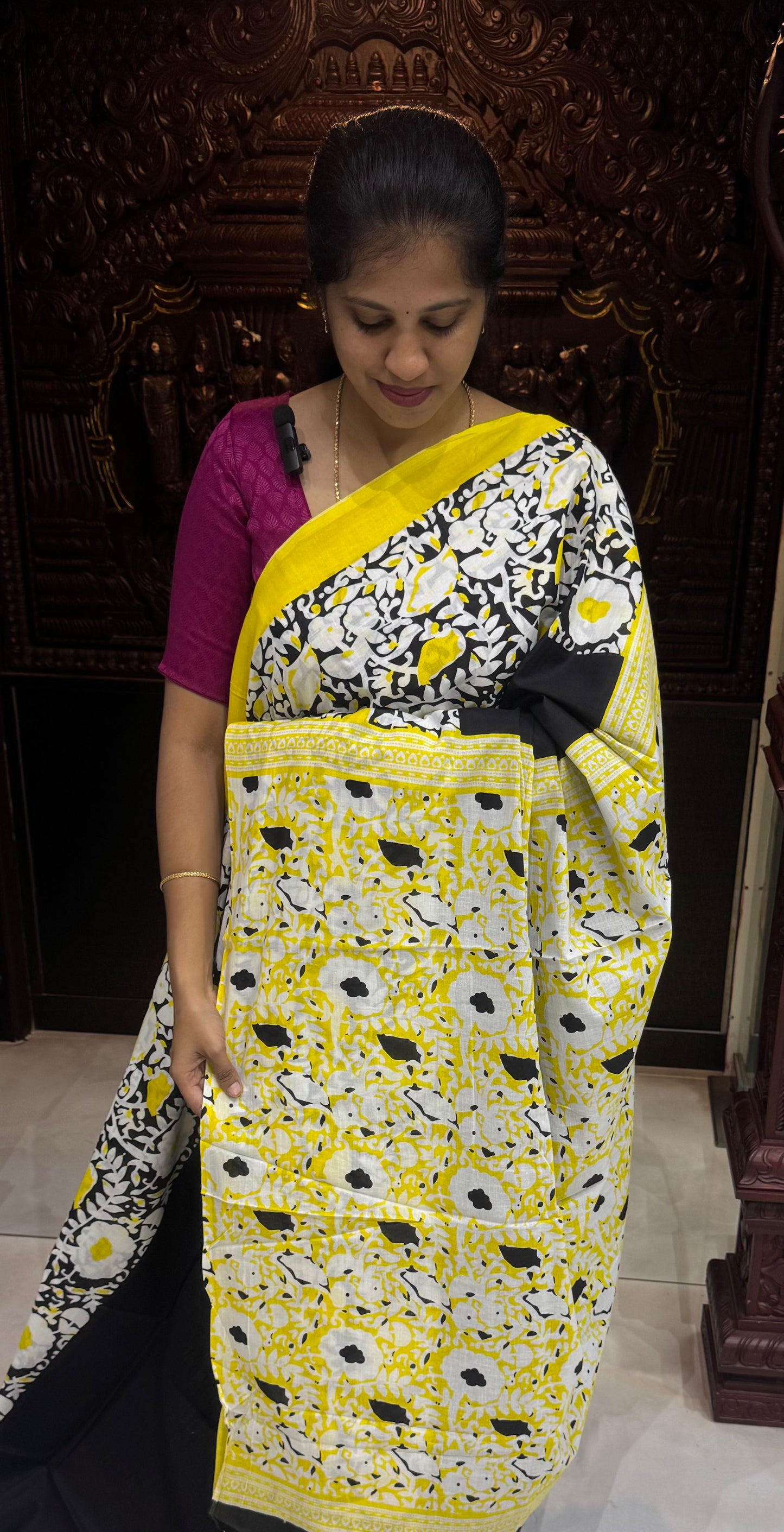 Handblock Print MulMul Cotton Sarees | DSAN001