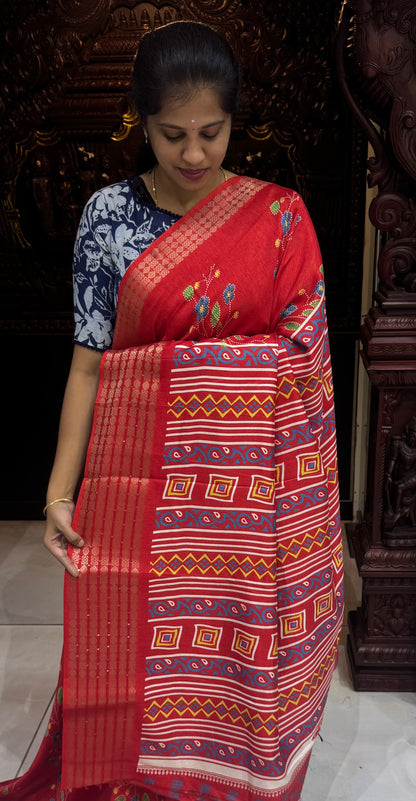 Semi Dola Silk Sarees with Sequins Border | DSM023