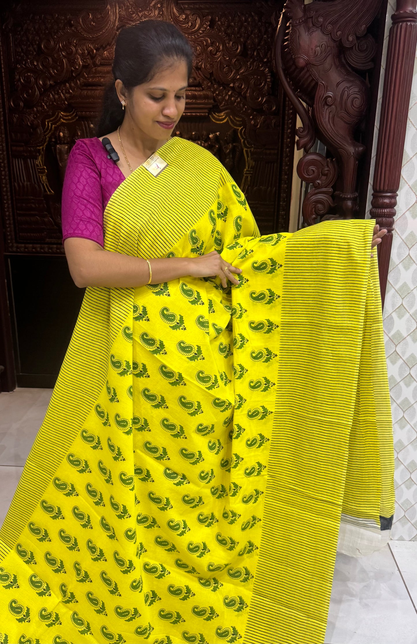Handblock Print MulMul Cotton Sarees | DSAN001