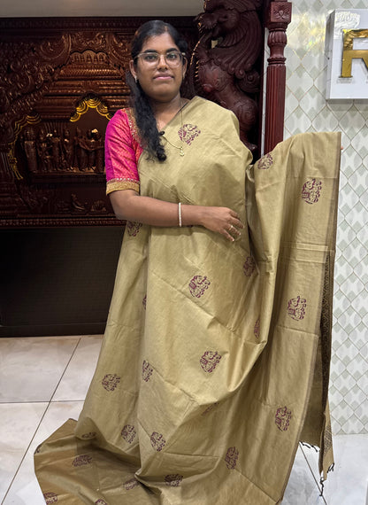 South Mix Cotton Sarees With Additional Printed Blouse | DSAO001
