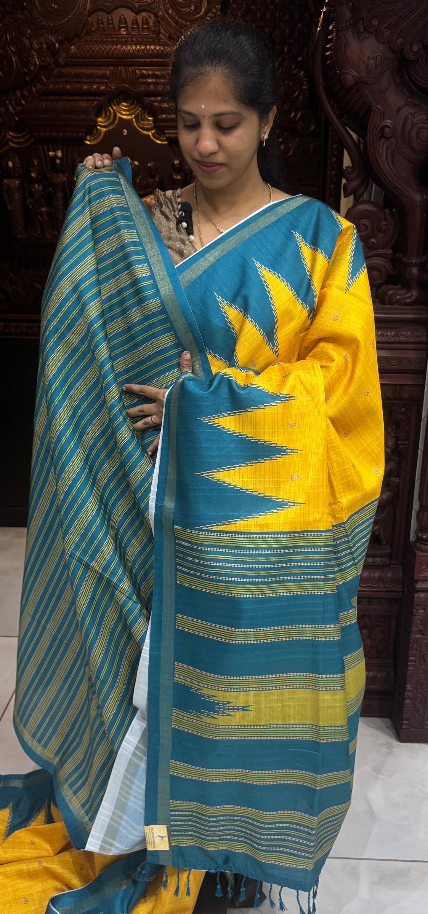 Art Tussar Silk Sarees With Temple Border | DSM120