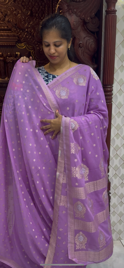 Self Georgette Sarees | DSM112