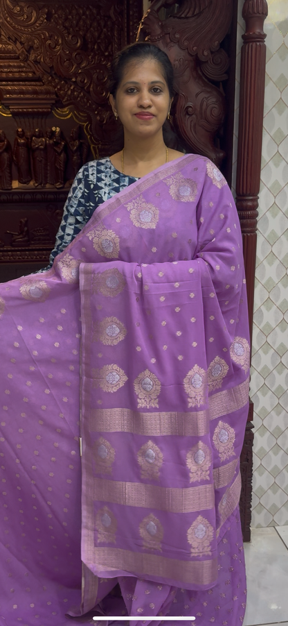 Self Georgette Sarees | DSM112