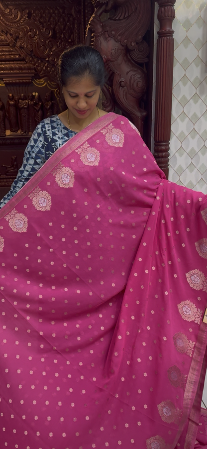 Self Georgette Sarees | DSM112