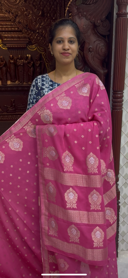 Self Georgette Sarees | DSM112