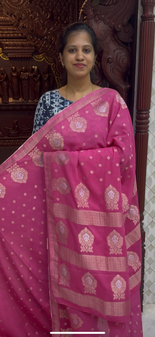 Self Georgette Sarees | DSM112