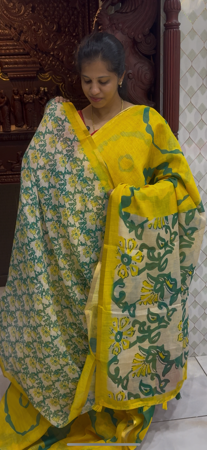 Fancy Linen Cotton Sarees | DSAD026