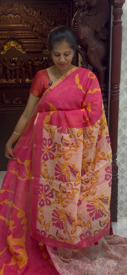 Fancy Linen Cotton Sarees | DSAD026