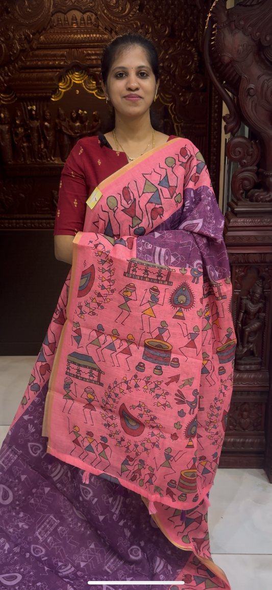 Fancy Linen Cotton Sarees | DSAD026