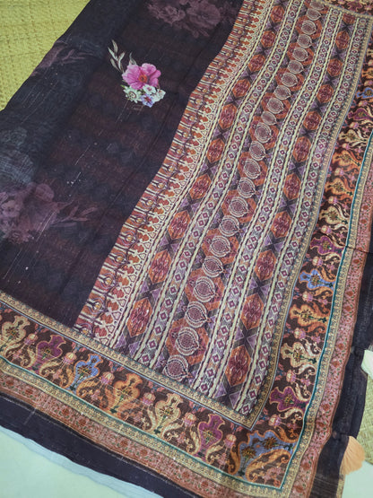 Designer Linen Sequins Sarees | DSM041