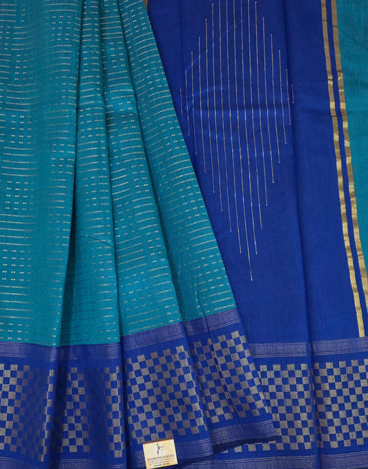 Semi Raw Silk Sarees with Checks Border 1905| DSAD029