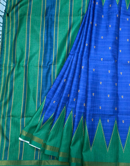 Art Tussar Silk Sarees With Temple Border | DSM120