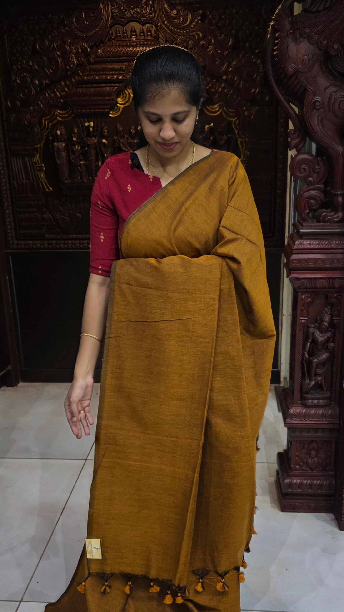 Khadi Cotton Sarees With Kalamkari Blouse | DSAD013
