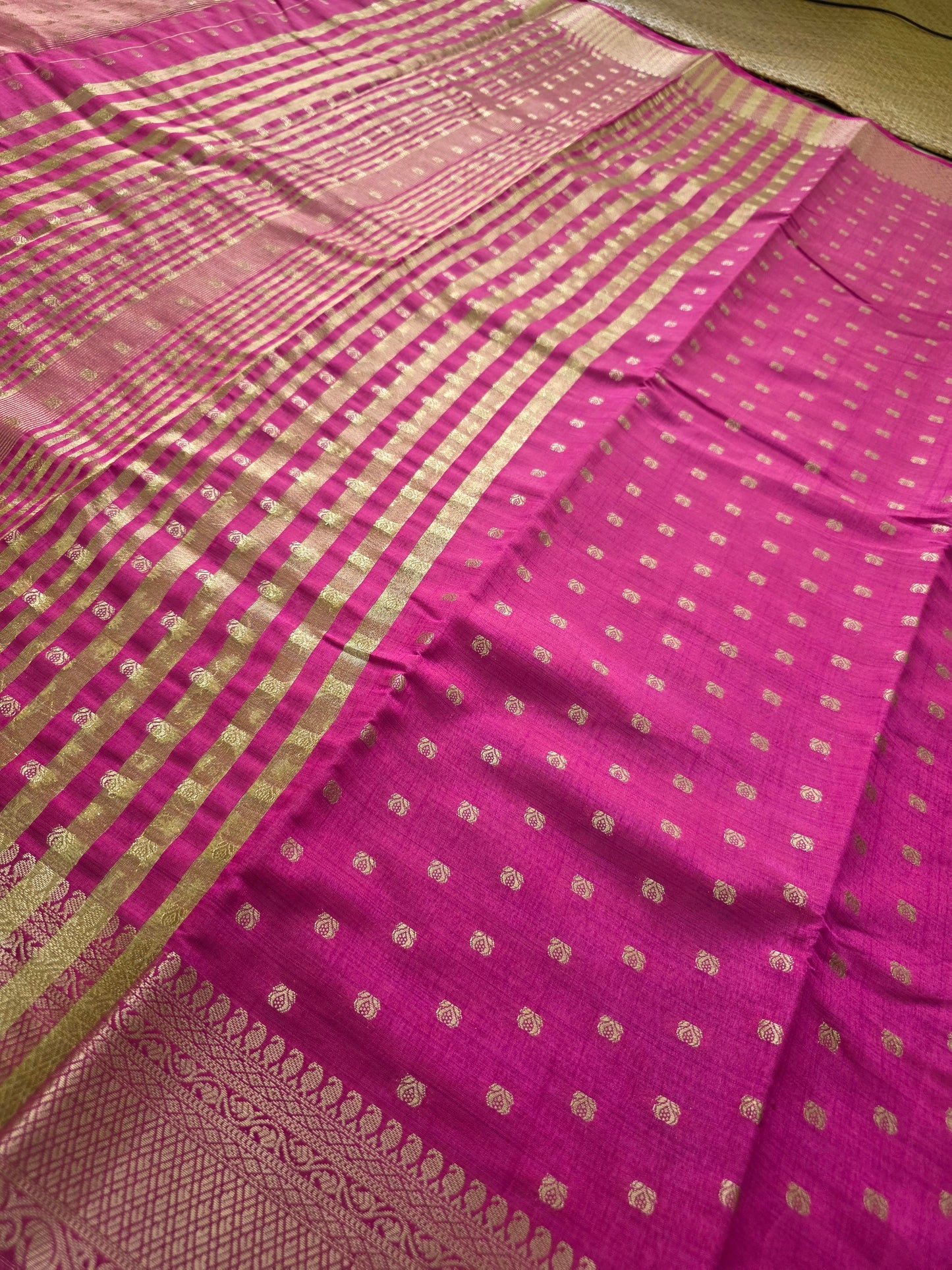 Semi Tussar Saree With Butta | DSM107