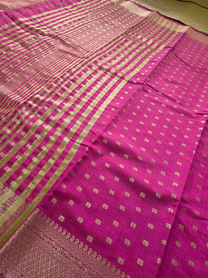 Semi Tussar Saree With Butta | DSM107