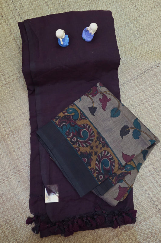 Khadi Cotton With Kalamkari Blouse | DSAD013