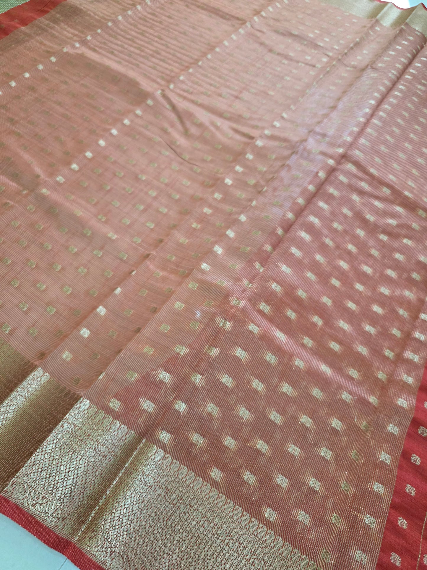 Semi Tussar Saree With Butta | DSM107