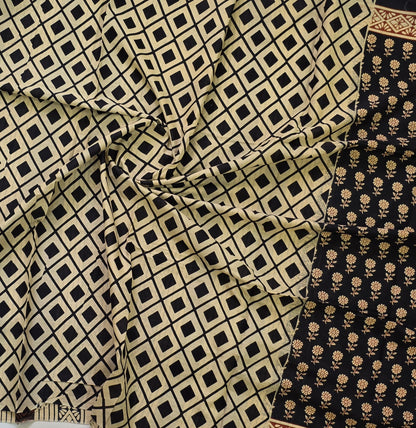 Handblock Print MulMul Cotton Sarees | DSAN001