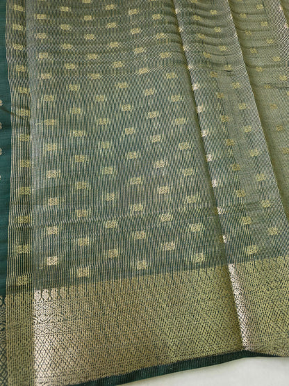 Semi Tussar Saree With Butta | DSM107