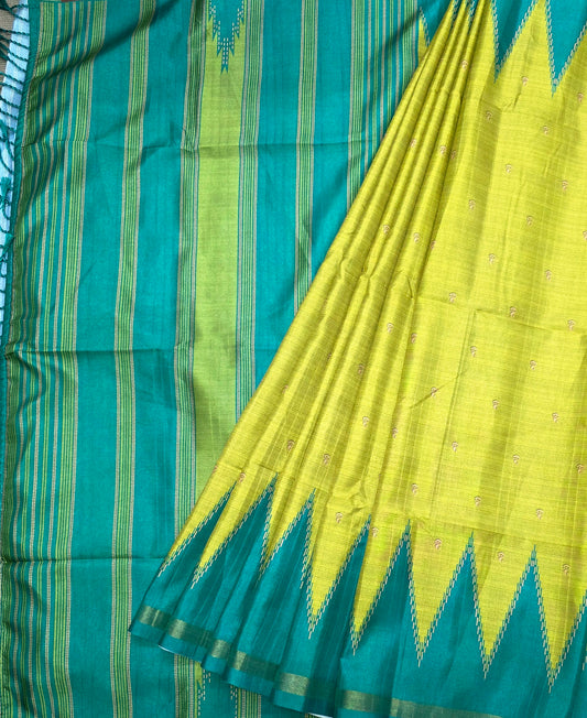 Art Tussar Silk With Temple Border | DSM120